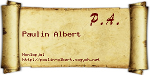 Paulin Albert névjegykártya