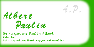 albert paulin business card